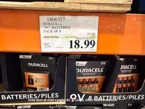 DURACELL 9V BATTERIES PACK OF 8