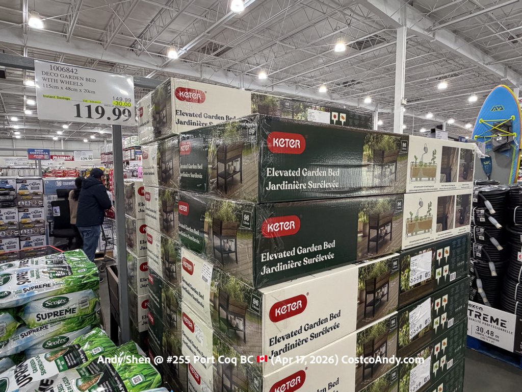 DECO GARDEN BED WITH WHEELS 115CM X 48CM X 20CM