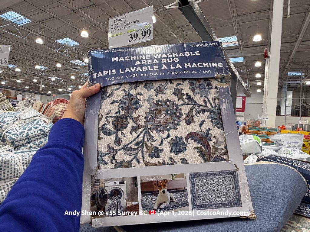 WYATT & ASH WASHABLE AREA RUG 5FT3IN X 7FT5IN