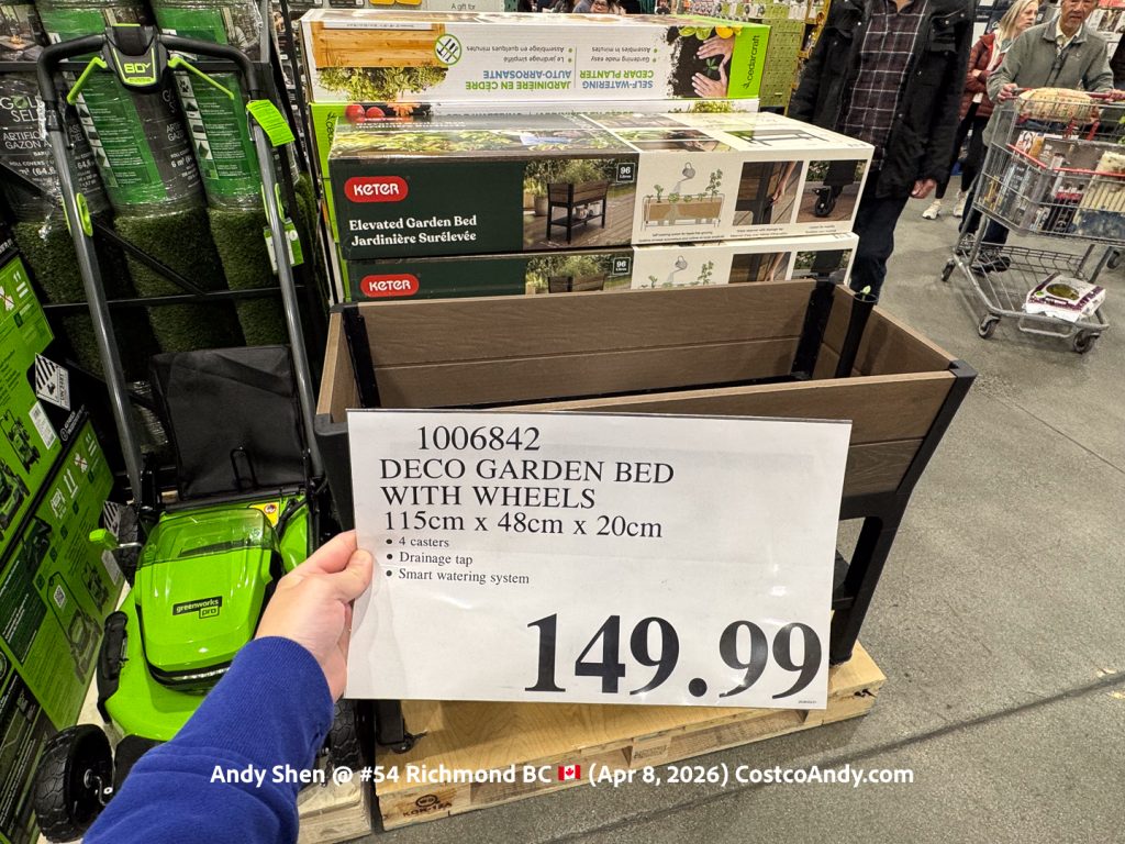 DECO GARDEN BED WITH WHEELS 115CM X 48CM X 20CM