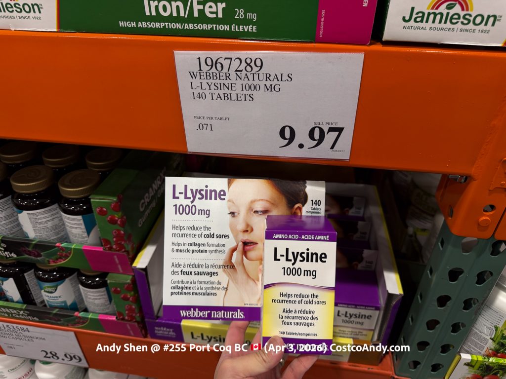 WEBBER NATURALS L-LYSINE 1000 MG 140 TABLETS