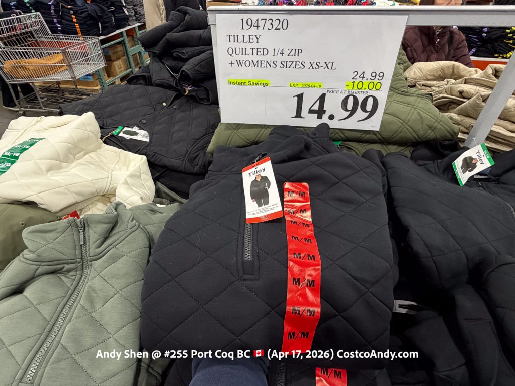 TILLEY QUILTED 1/4 ZIP + WOMENS SIZES XS-XL