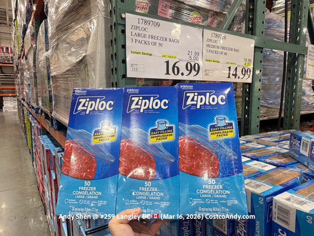 ZIPLOC LARGE FREEZER BAGS 3 PACKS OF 50