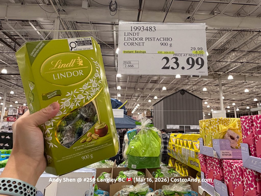 LINDT LINDOR PISTACHIO CORNET 900G