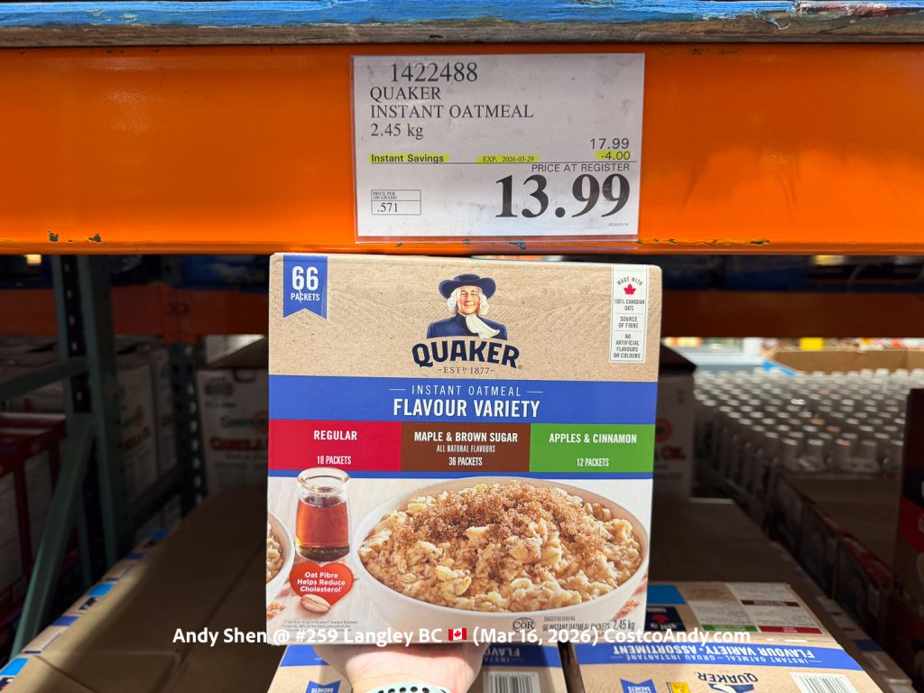 QUAKER INSTANT OATMEAL 2.45 kg 17.99