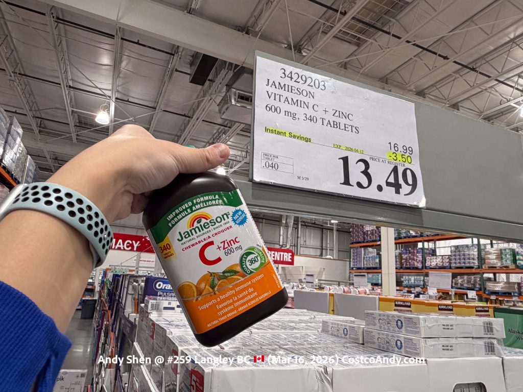 JAMIESON VITAMIN C + ZINC 600 MG, 340 TABLETS