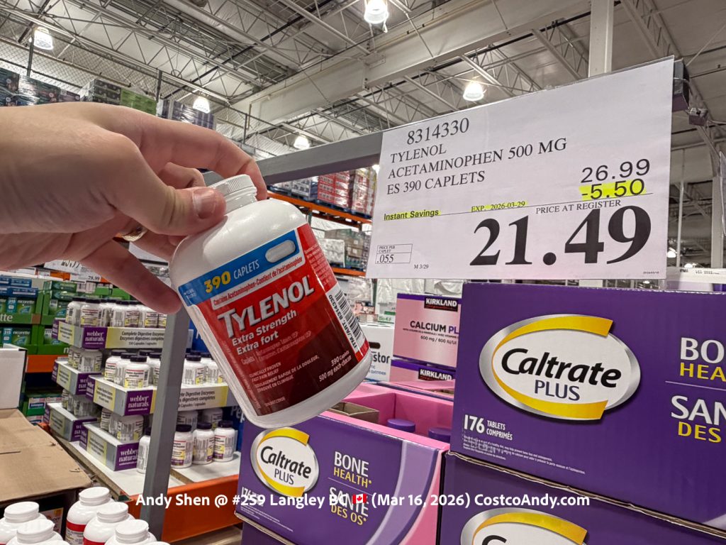 TYLENOL ACETAMINOPHEN 500MG ES 390 CAPLETS