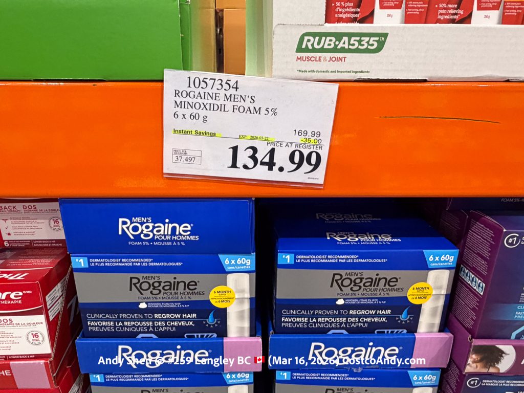 ROGAINE MEN’S MINOXIDIL FOAM 5% 6x60G