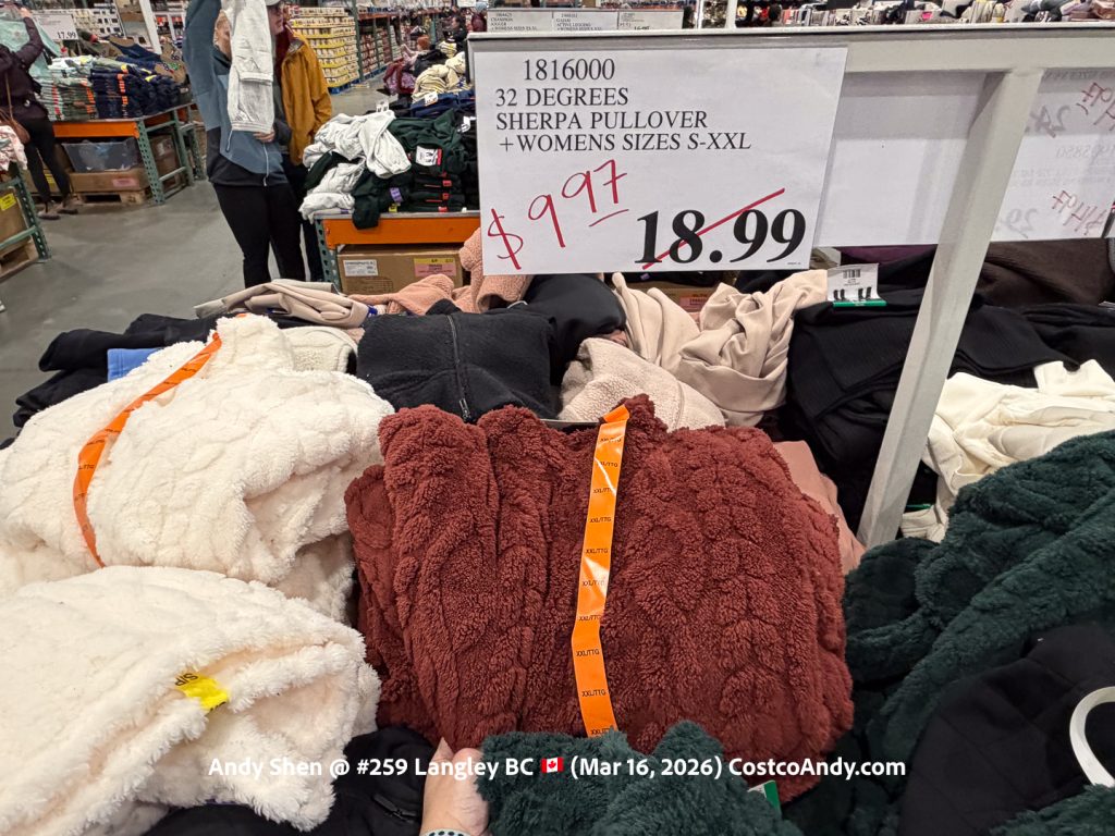 32 DEGREES SHERPA PULLOVER +WOMENS SIZES S-XXL