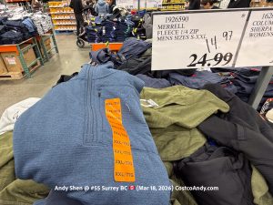 MERRELL FLEECE 1/4 ZIP MENS SIZES S/M/XXL