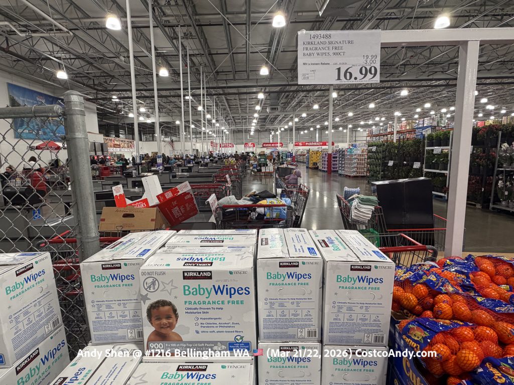 KIRKLAND SIGNATURE FRAGRANCE FREE BABY WIPES, 900CT