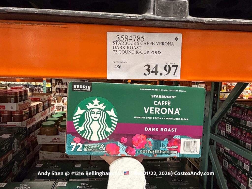 STARBUCKS CAFFE VERONA DARK ROAST 72 COUNT K-CUP PODS