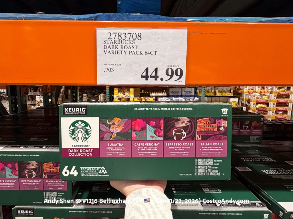 STARBUCKS DARK ROAST VARIETY PACK 64CT