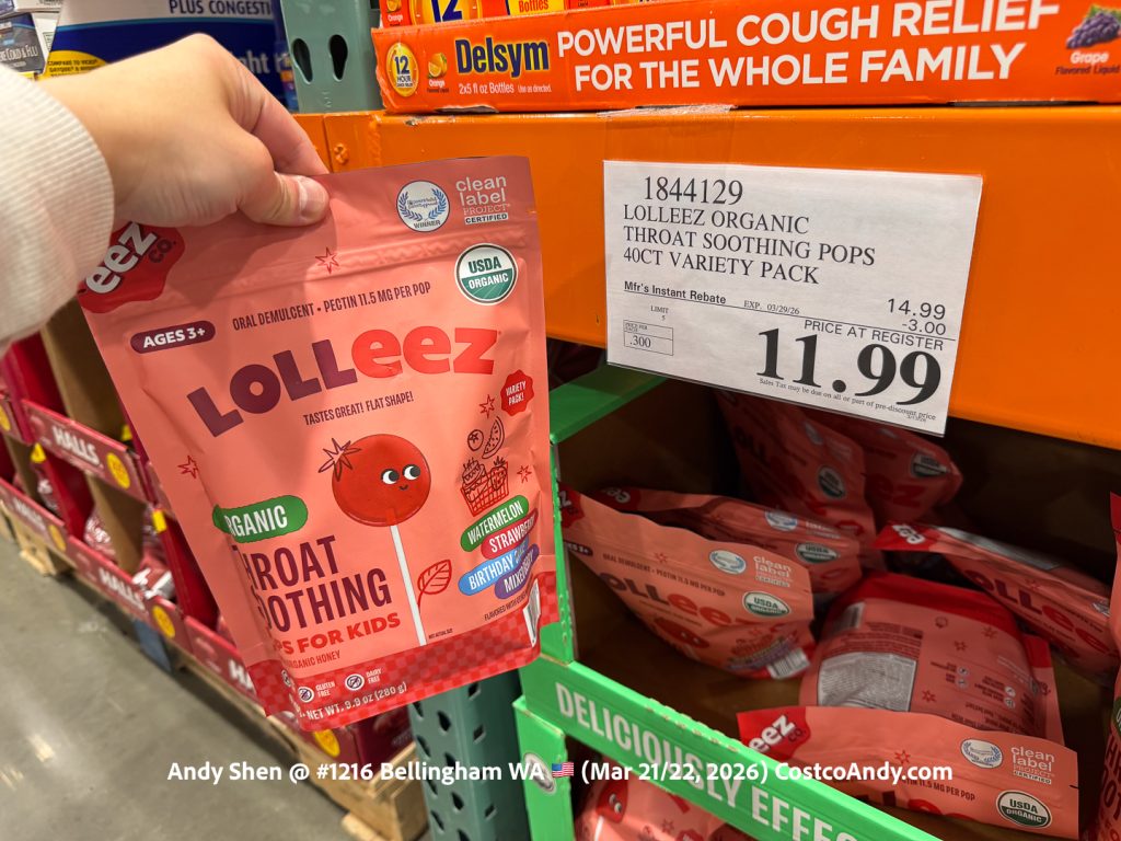 LOLLEEZ ORGANIC THROAT SOOTHING POPS 40CT VARIETY PACK