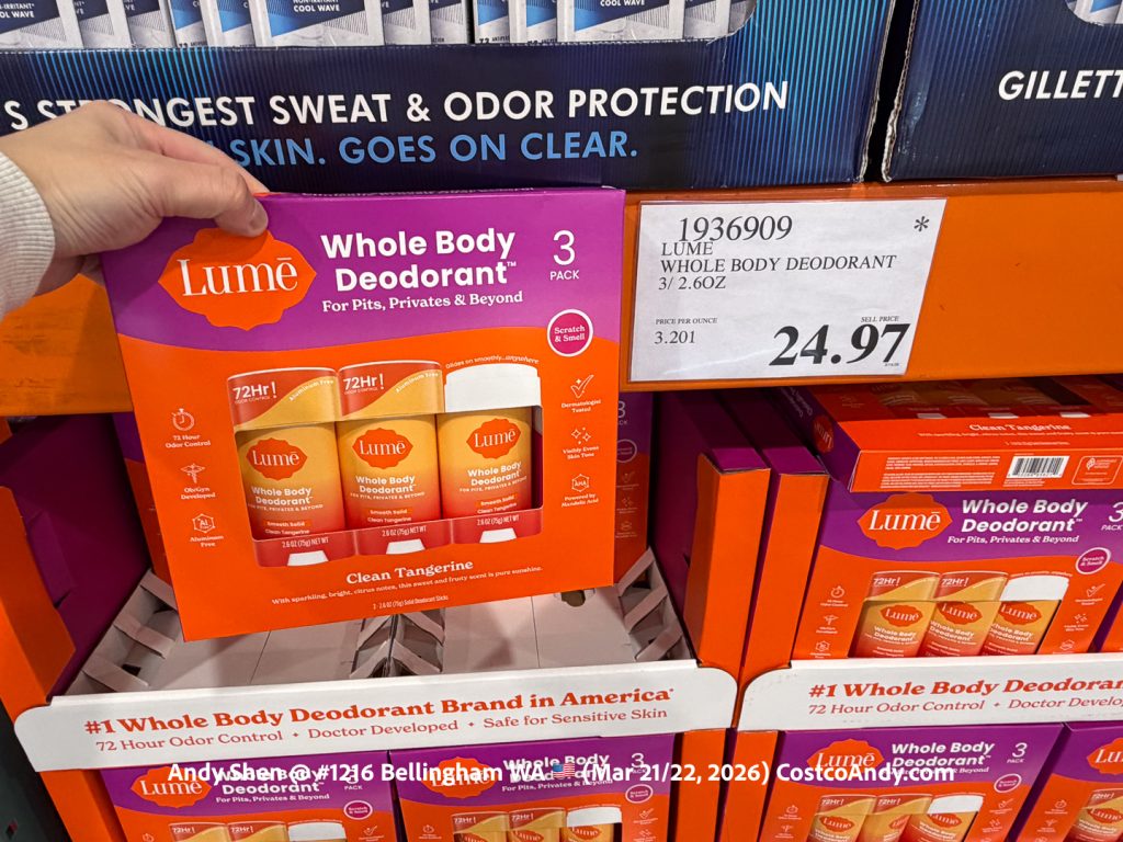 LUME WHOLE BODY DEODORANT 3 X 75G