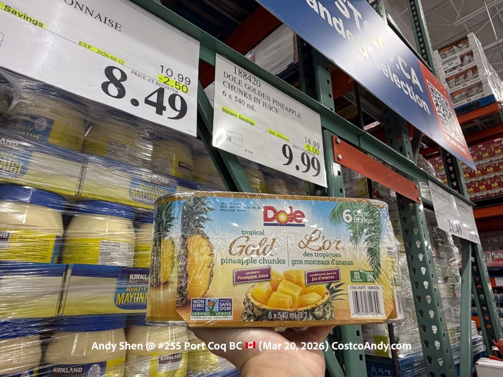 DOLE GOLDEN PINEAPPLE CHUNKS IN JUICE 6 x 540 mL