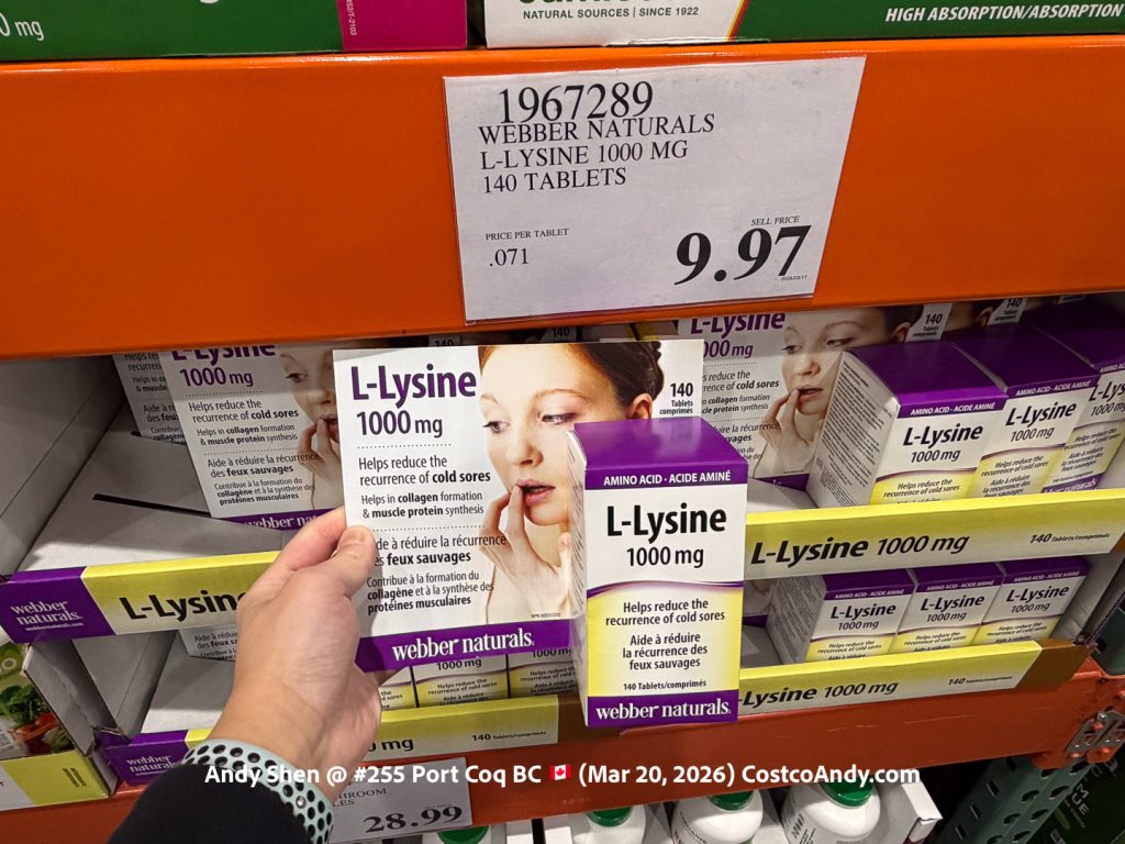 WEBBER NATURALS L-LYSINE 1000 MG 140 TABLETS