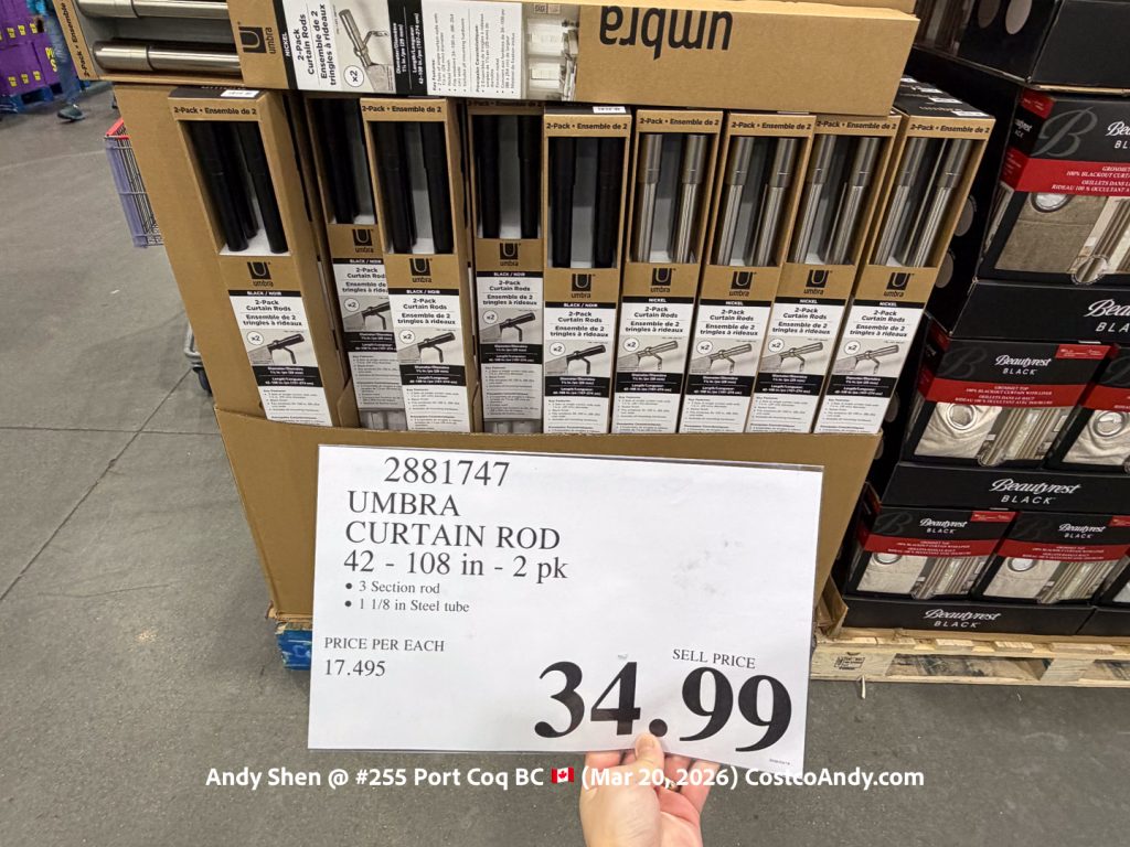 UMBRA CURTAIN ROD 42 – 108 in – 2 pk