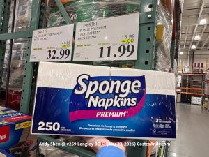 SPONGE PREMIUM 3 PLY NAPKINS PACK OF 250