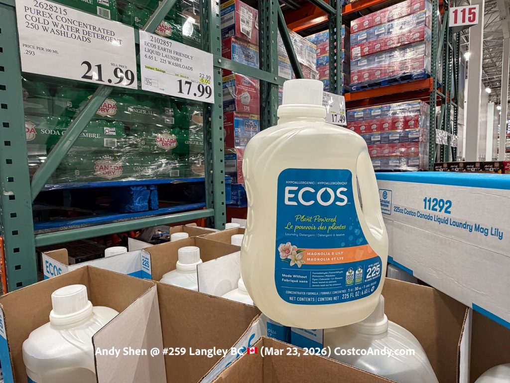 ECOS EARTH FRIENDLY LIQUID LAUNDRY 6.65 L 225 WASHLOADS