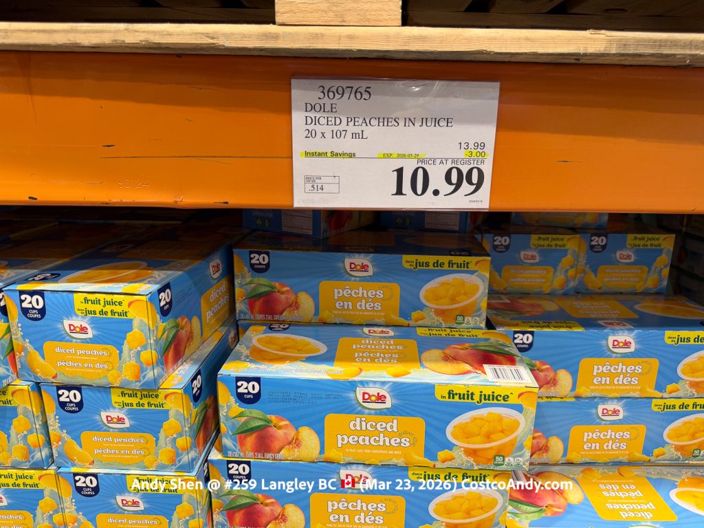 Dole Diced Peaches Cups 20 x 107 mL