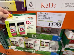 JAMIESON VITAMIN D3 1000IU 2X375 TABLETS