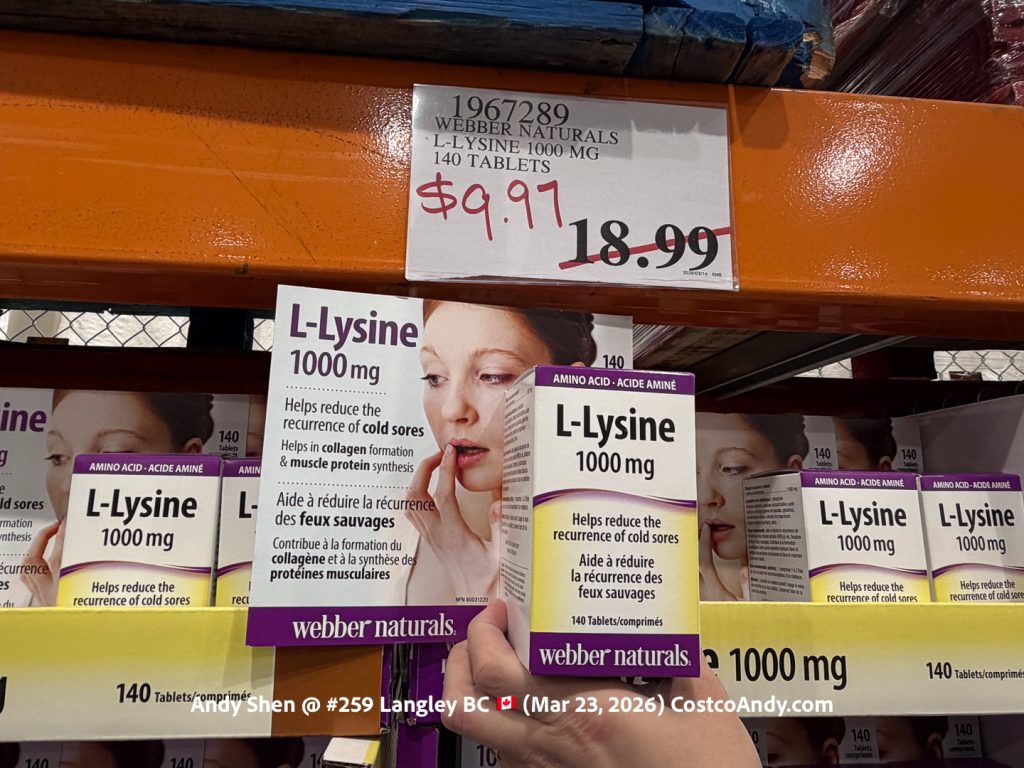 WEBBER NATURALS L-LYSINE 1000 MG 140 TABLETS
