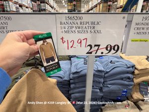 BANANA REPUBLIC 1/4 ZIP SWEATER + MENS SIZES S-XXL