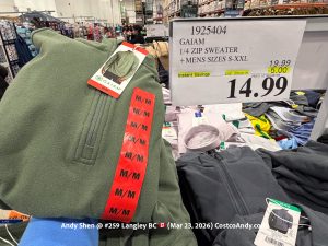 GAIAM 1/4 ZIP SWEATER + MENS SIZES S-XXL