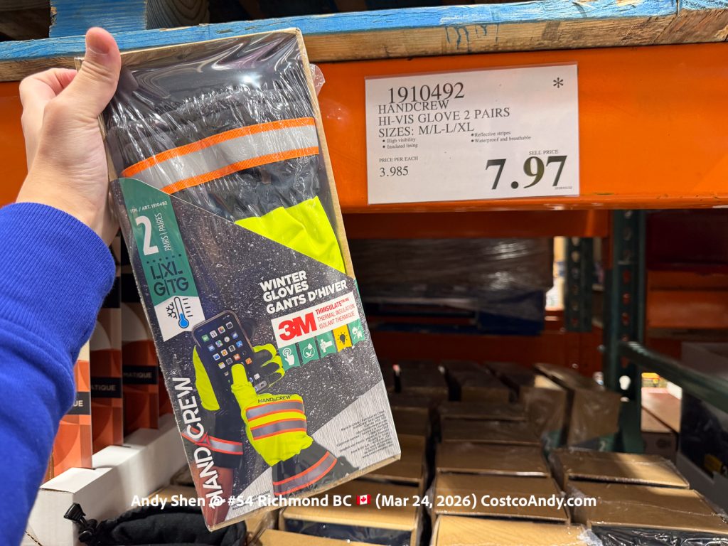 HANDCREW HI-VIS GLOVE 2 PAIRS SIZES: M/L-L/XL