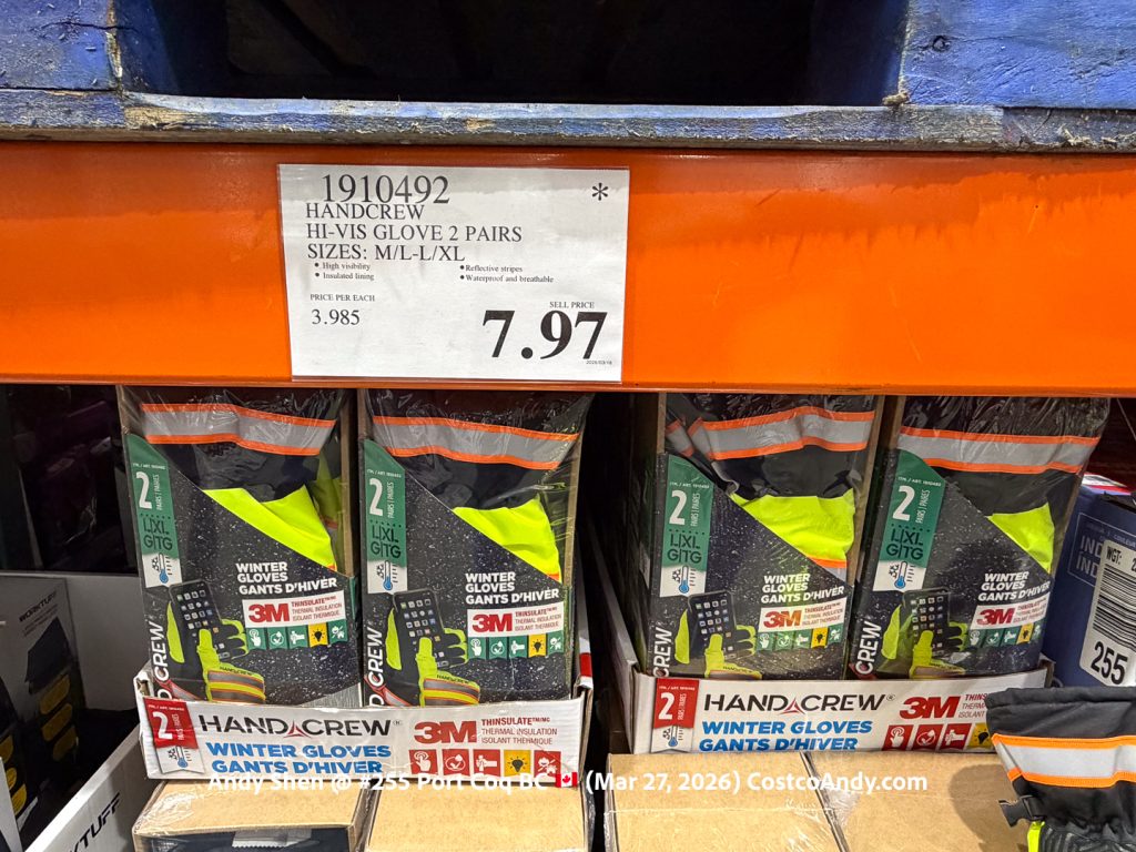 HANDCREW HI-VIS GLOVE 2 PAIRS SIZES: M/L-L/XL