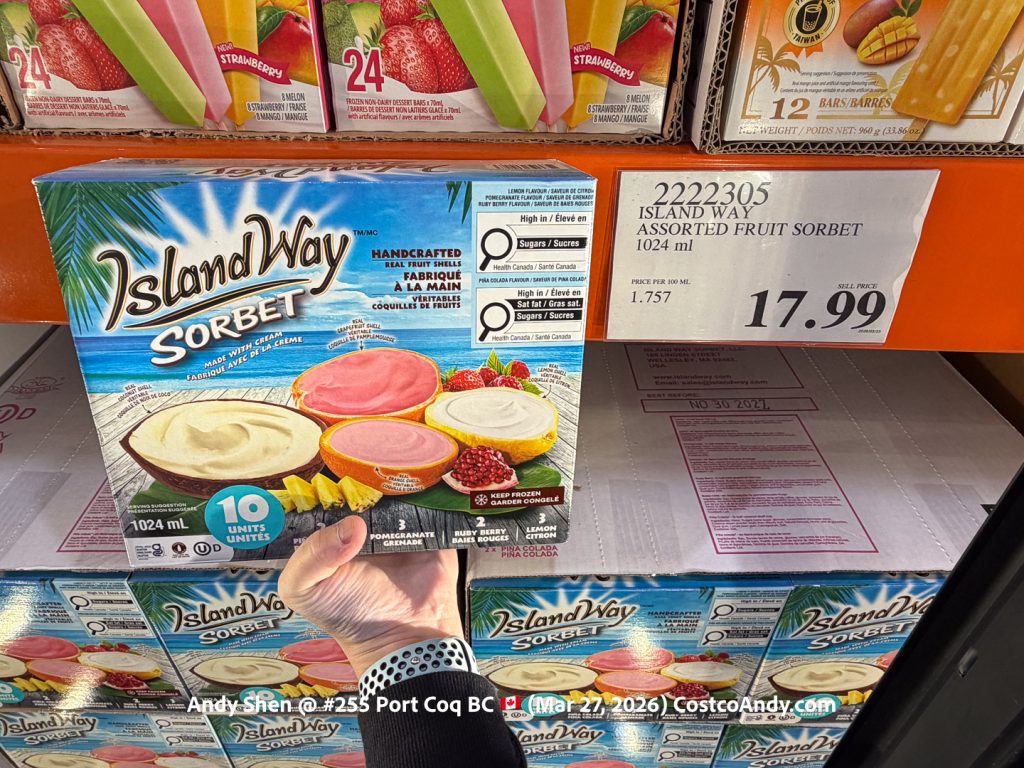 ISLAND WAY ASSORTED FRUIT SORBET 1024 ML