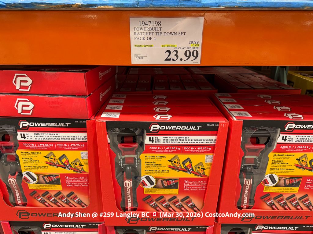 POWERBUILT RATCHET TIE DOWNS 4PC 1.5¨ X 16′