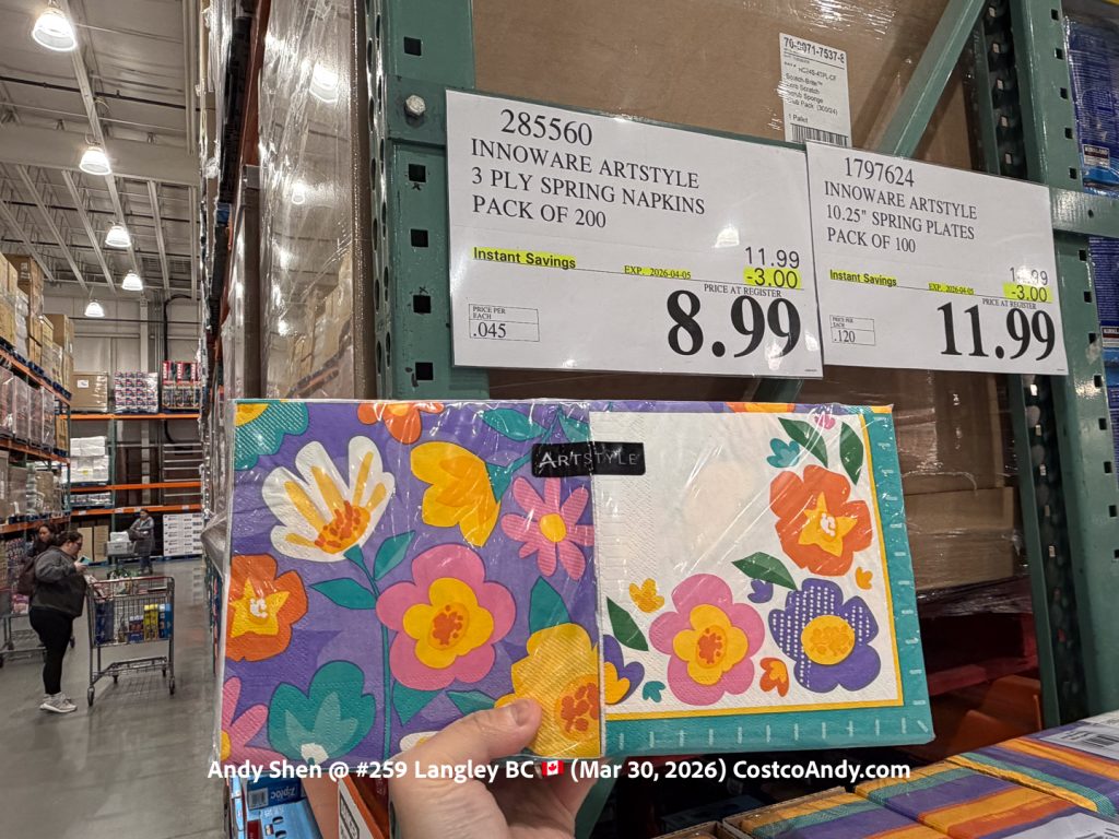 INNOWARE ARTSTYLE 3 PLY SPRING NAPKINS PACK OF 200