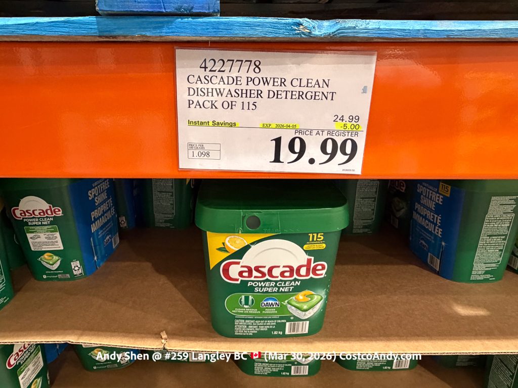 CASCADE POWER CLEAN DISHWASHER DETERGENT PACK OF 115