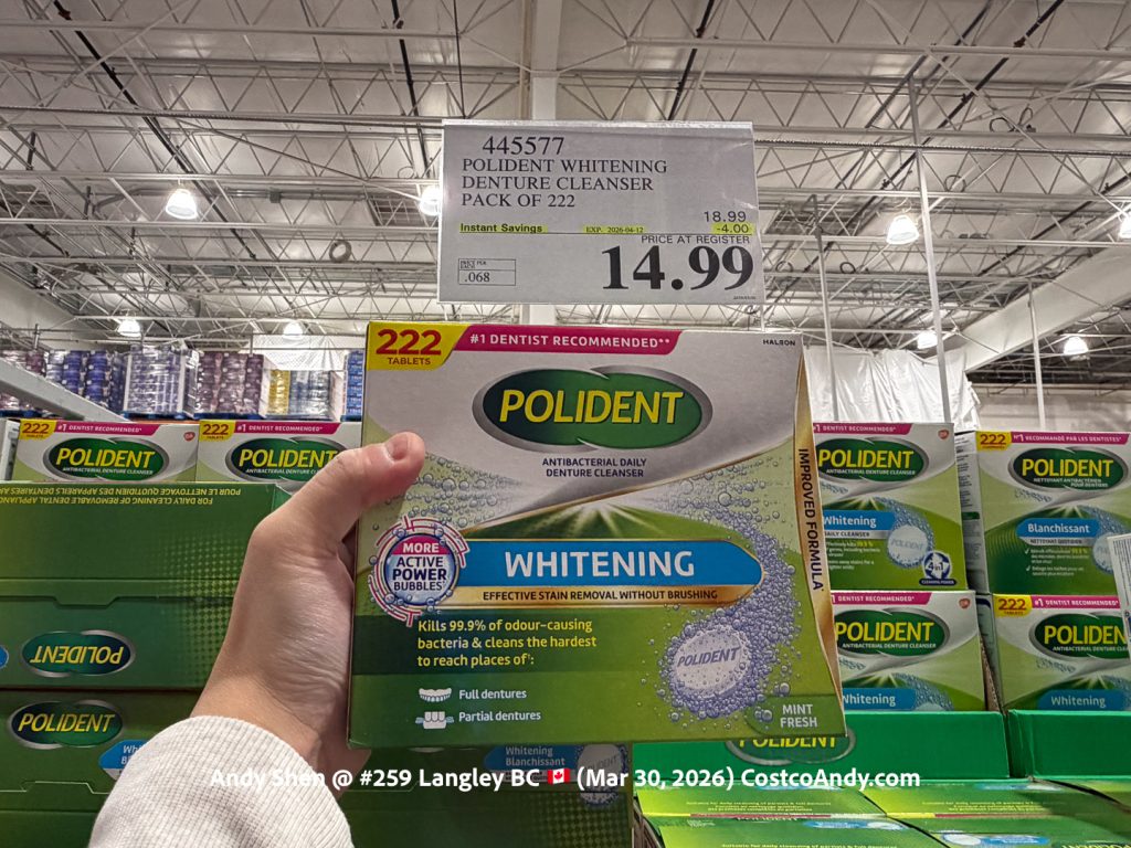 POLIDENT WHITENING DENTURE CLEANSER PACK OF 222