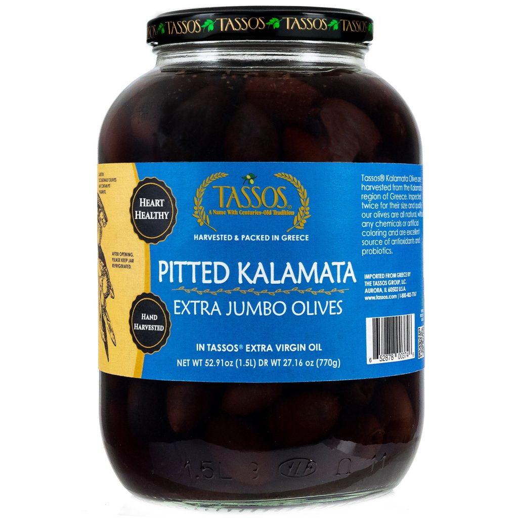 TASSOS PITTED KALAMATA OLIVES 27.16 OZ