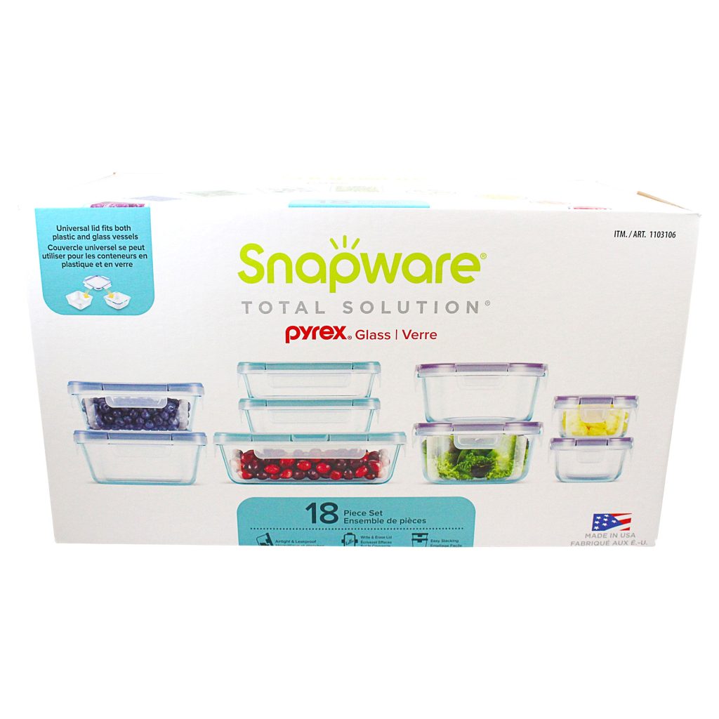 SNAPWARE 18-PIECE PYREX GLASS FOOD STORAGE SET ^