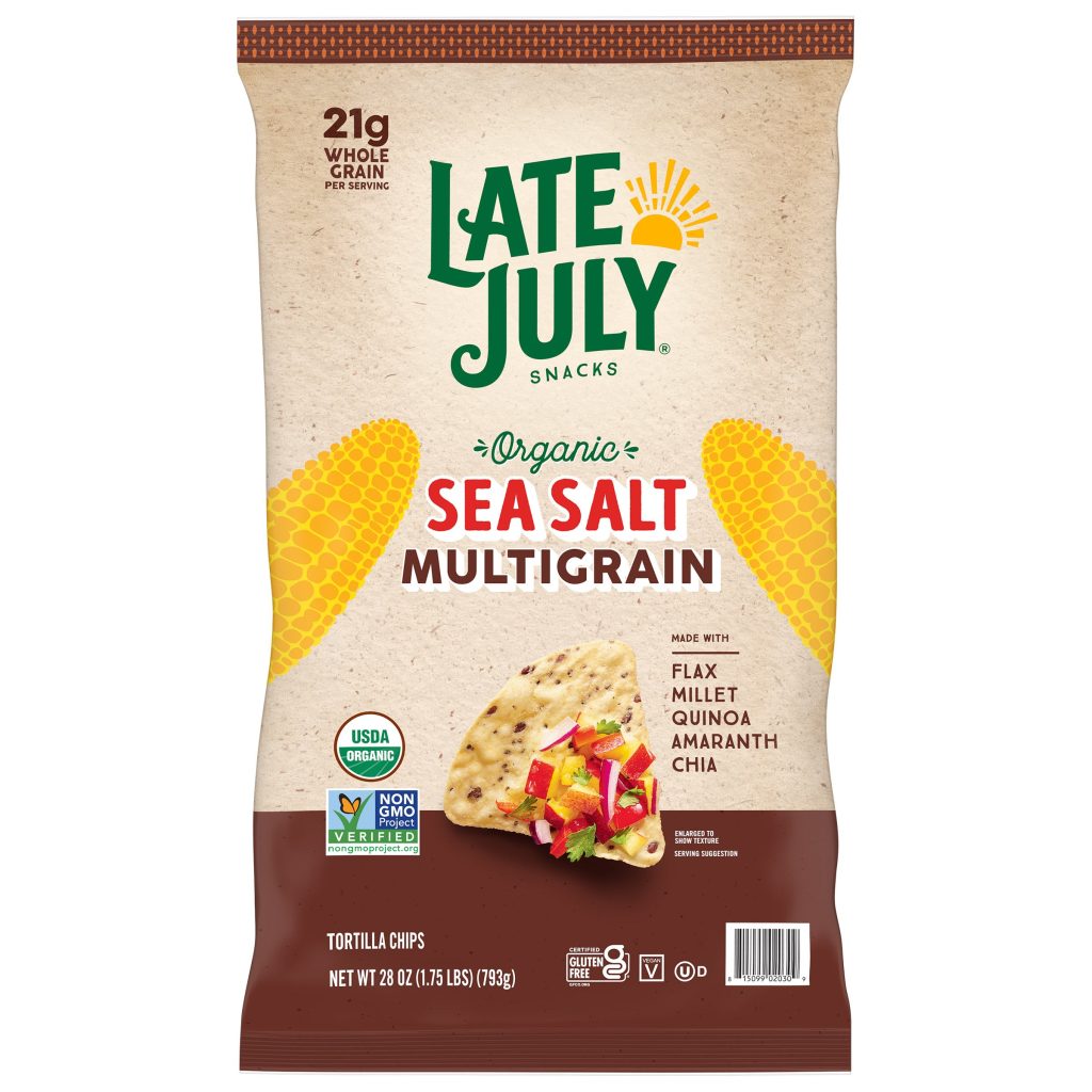 LATE JULY ORGANIC MULTIGRAIN CHIPS 28 OZ