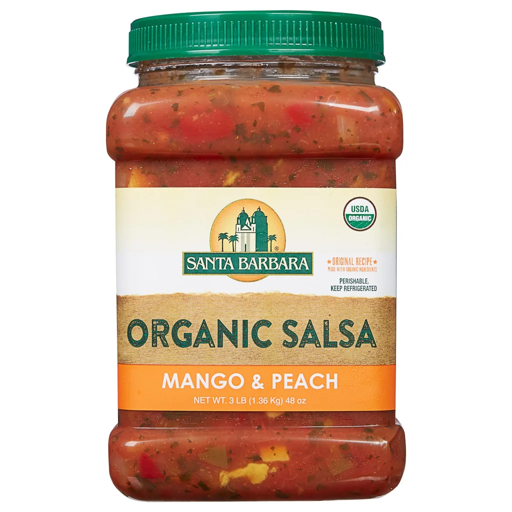 SANTA BARBARA ORGANIC MANGO & PEACH SALSA 48 OZ