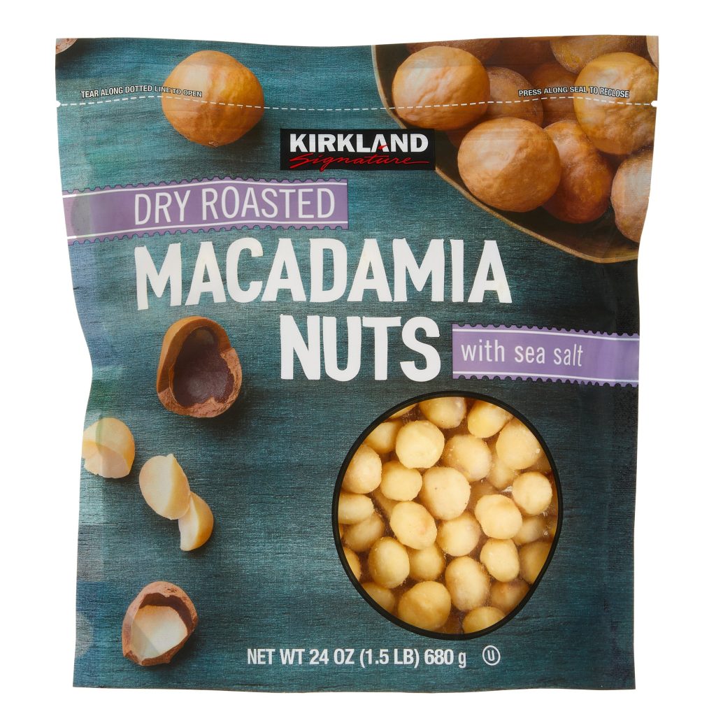 KIRKLAND SIGNATURE ROASTED MACADAMIA NUTS 1.5 LBS