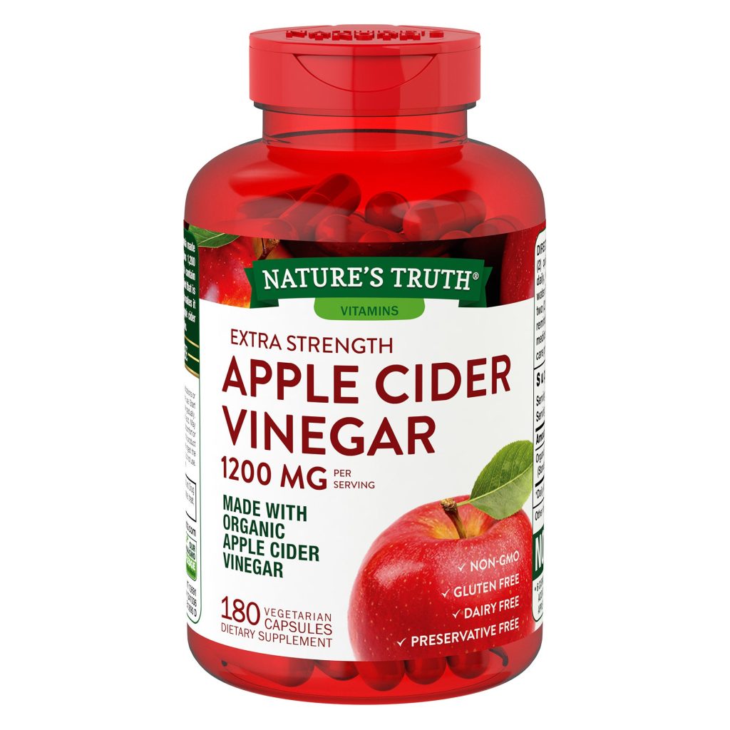 NATURE’S TRUTH APPLE CIDER VINEGAR 1200MG. 180 CAPSULES