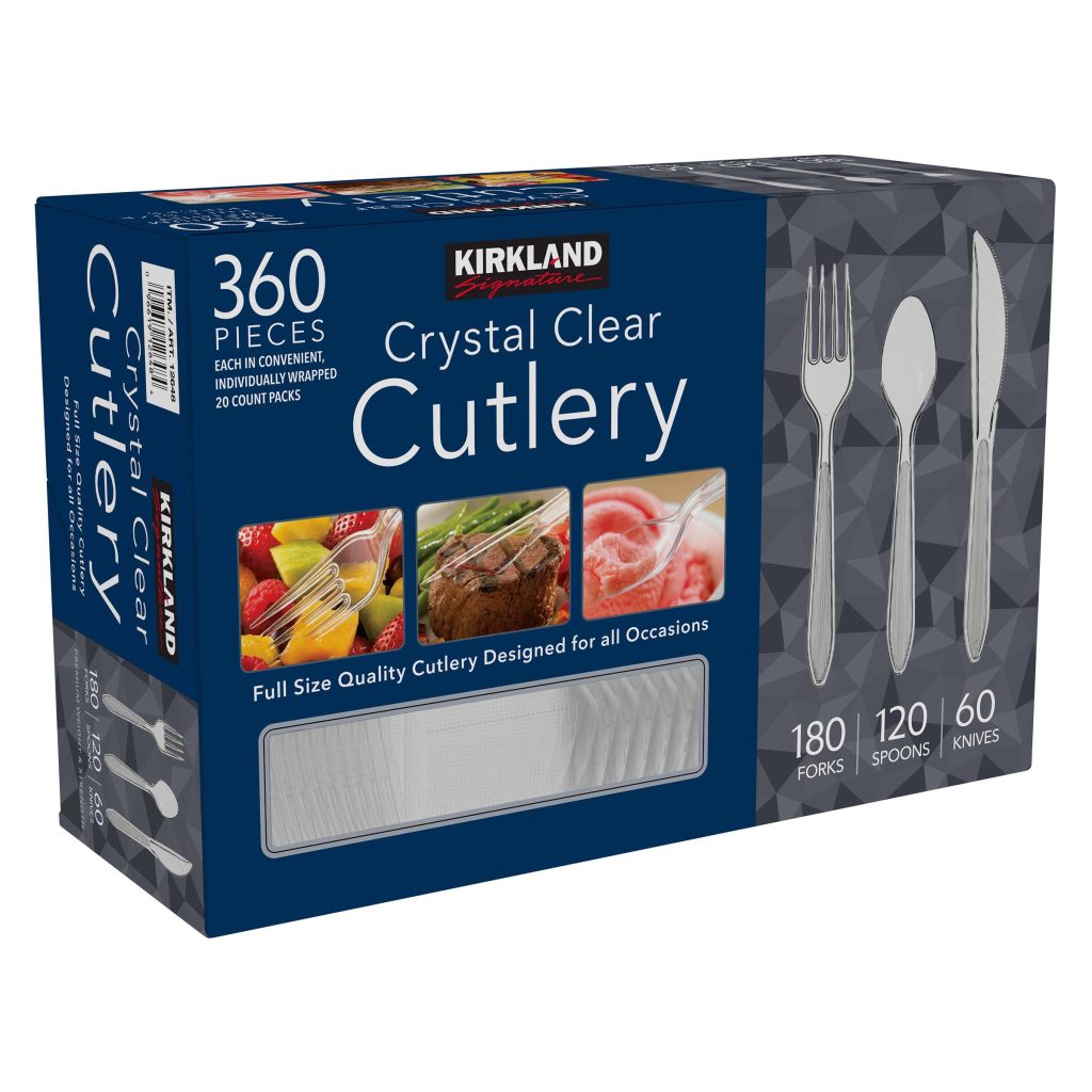 KIRKLAND SIGNATURE CRYSTAL CLEAR CUTLERY 360 CT