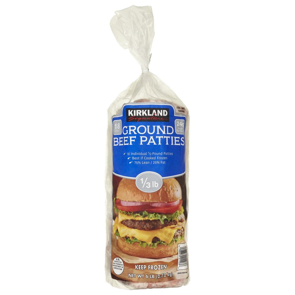 KIRKLAND SIGNATURE 1/3 LB GROUND BEEF PATTIES 6 LB