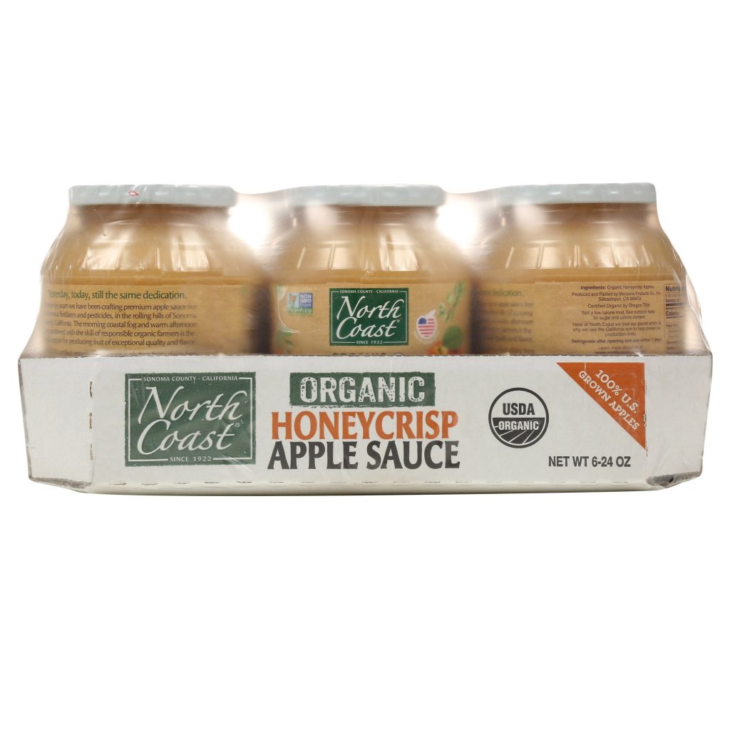 NORTH COAST ORGANIC HONEYCRISP APPLE SAUCE 6/24 OZ