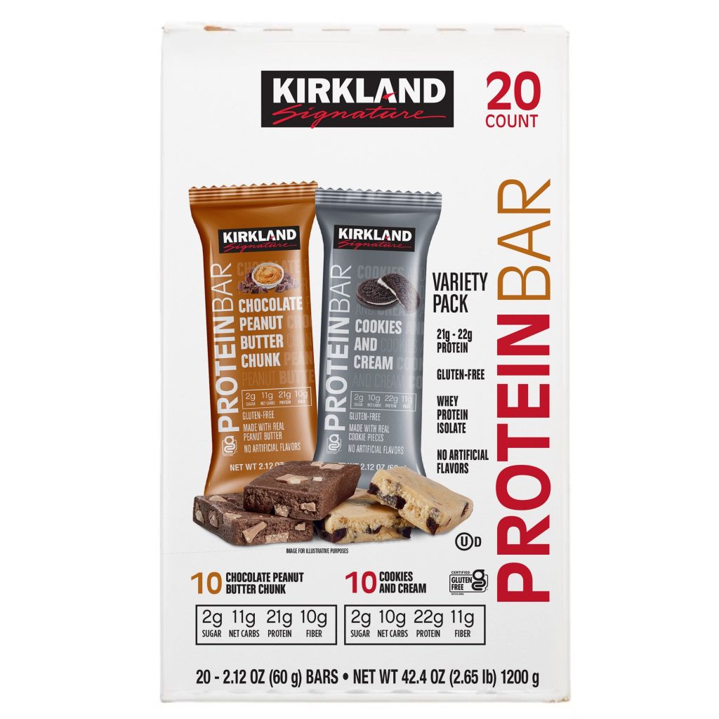 KIRKLAND SIGNATURE PROTEIN BAR VARIETY 20/2.12 OZ