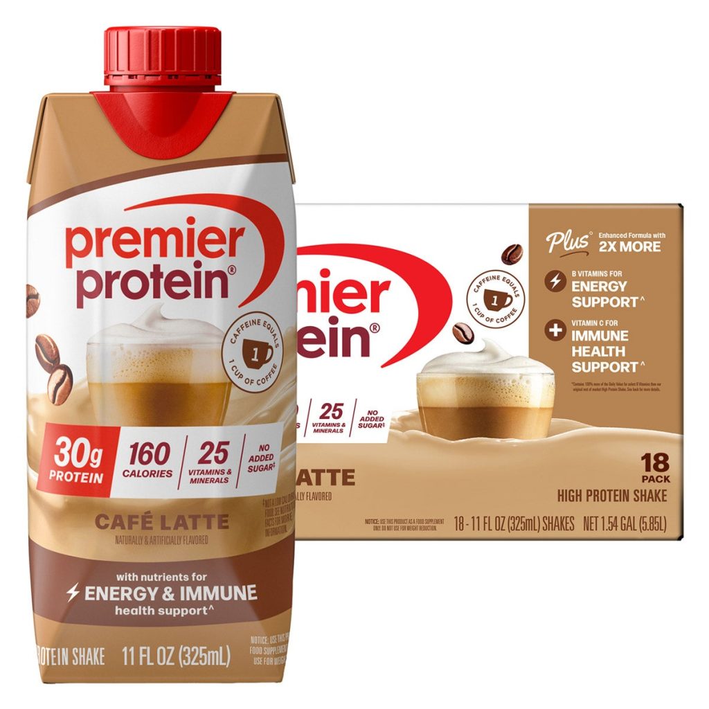 PREMIER PROTEIN SHAKE CAFE LATTE 11 FL OZ/18 PK