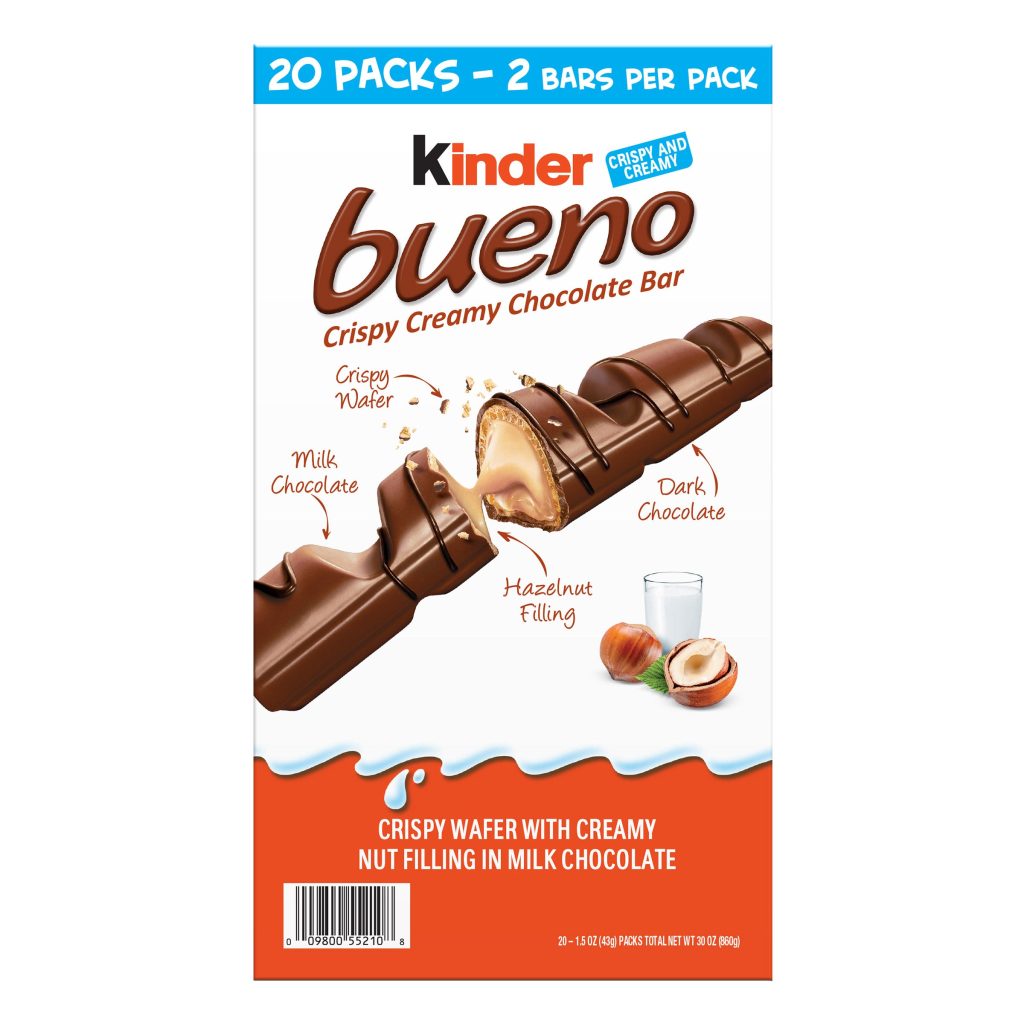 KINDER BUENO CHOCOLATE BAR 20CT/1.5 OZ