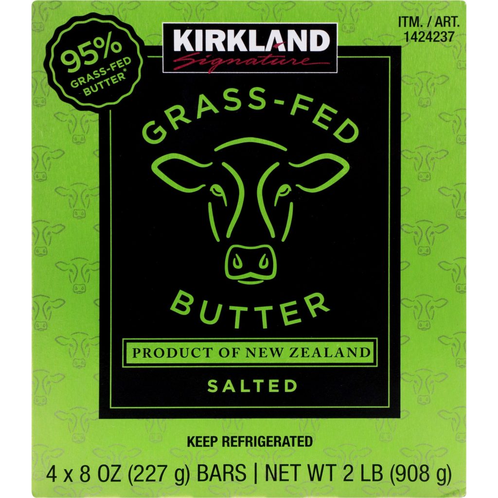 KIRKLAND SIGNATURE GRASS-FED BUTTER SALTED 4/8 OZ
