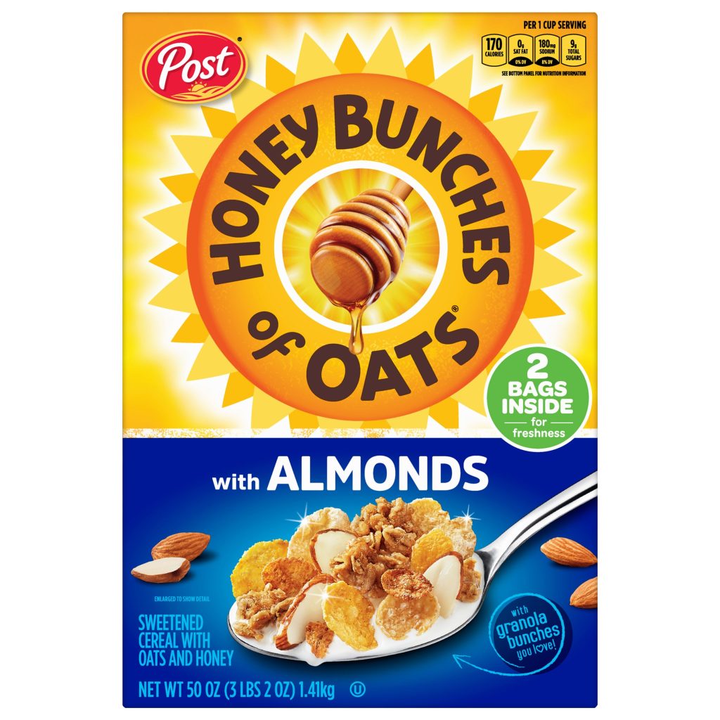 POST HONEY BUNCHES OF OATS WITH ALMONDS 2/25 OZ
